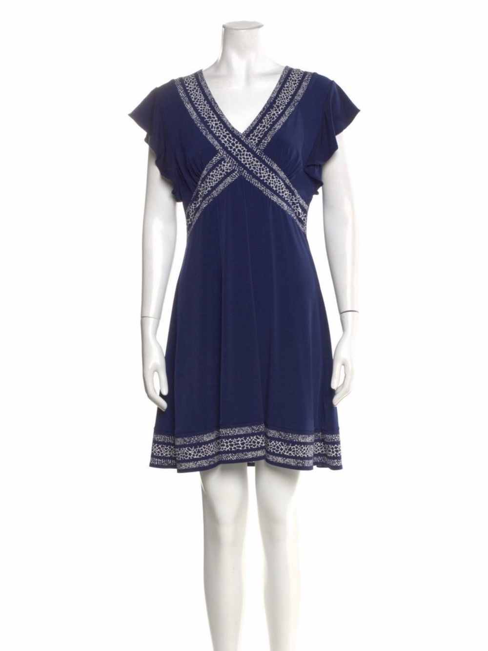 Michael Kors Navy Flutter Sleeve Dress – Size L - Picture 2 of 6